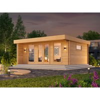 Modernes Fjordholz Gartenhaus mit Flachdach Modell Unkategorisiert Produktbild